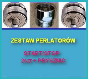 a) AERATOR ECO PERLATOR kpl  START STOP+PRYSZNIC zlewozmywak,umywalka i prysznic